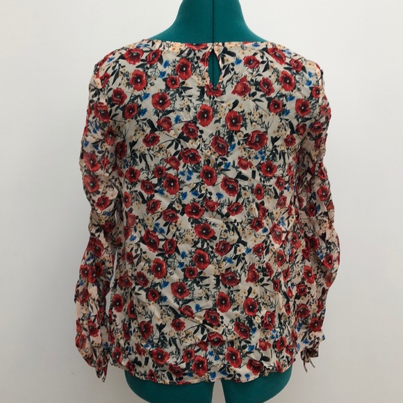 Zara premium denim collected floral top XS - Picture 2 of 5